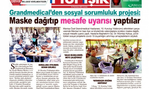 Grandmedical’den sosyal sorumluluk projesi: Maske dağıtıp mesafe uyarısı yaptılar